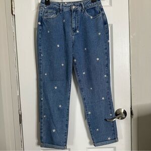 Pacsun Daisy Embroidered Mom Jeans Size 25
